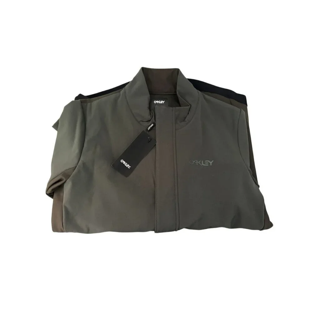 Oakley Mens Dark Green Full Zip Softshell Elements RC Thermal Jacket Sz M New